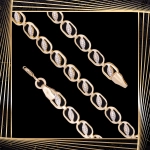 B381 Złota bransoletka. Dwukolorowe elementy. 585