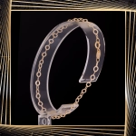 B387 Złota bransoletka. Fasetowane ogniw. Ankier. 585