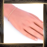 B387 Złota bransoletka. Fasetowane ogniw. Ankier. 585