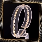 B388 Złota bransoletka. Dwukolorowe łezki. 585