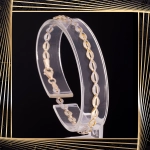 B388 Złota bransoletka. Dwukolorowe łezki. 585