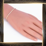 B388 Złota bransoletka. Dwukolorowe łezki. 585