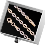 B388 Złota bransoletka. Dwukolorowe łezki. 585