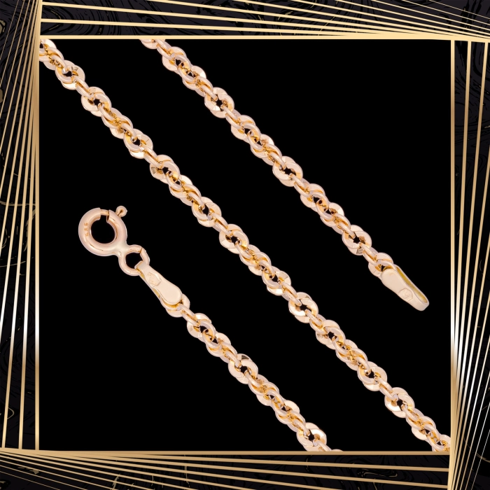 B389 Złota bransoletka. Kordel. 585