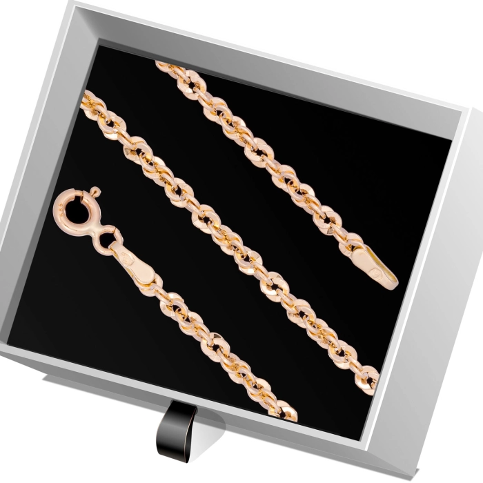 B389 Złota bransoletka. Kordel. 585