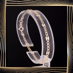 B390 Złota bransoletka. Figaro. 585