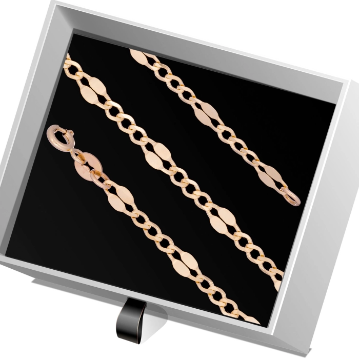 B390 Złota bransoletka. Figaro. 585