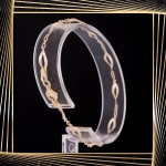 B392 Złota bransoletka. Skręcone łezki. Świderki. 585