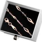 B392 Złota bransoletka. Skręcone łezki. Świderki. 585