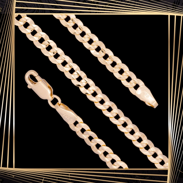 B393 Złota bransoletka. Pancerka. 585