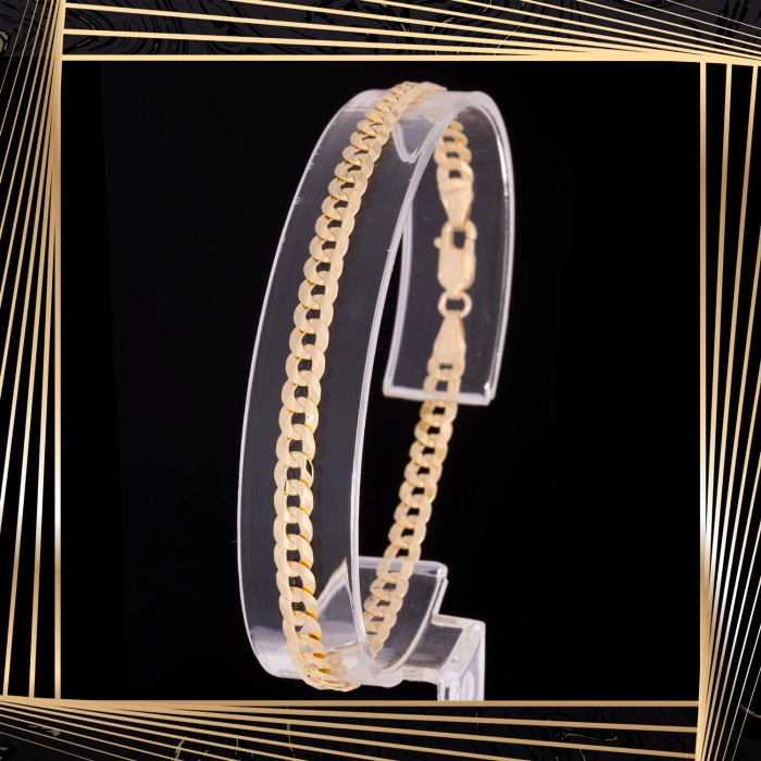 B393 Złota bransoletka. Pancerka. 585