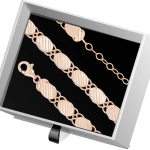 B395 Złota bransoletka. Diamentowane talerzyki. 585