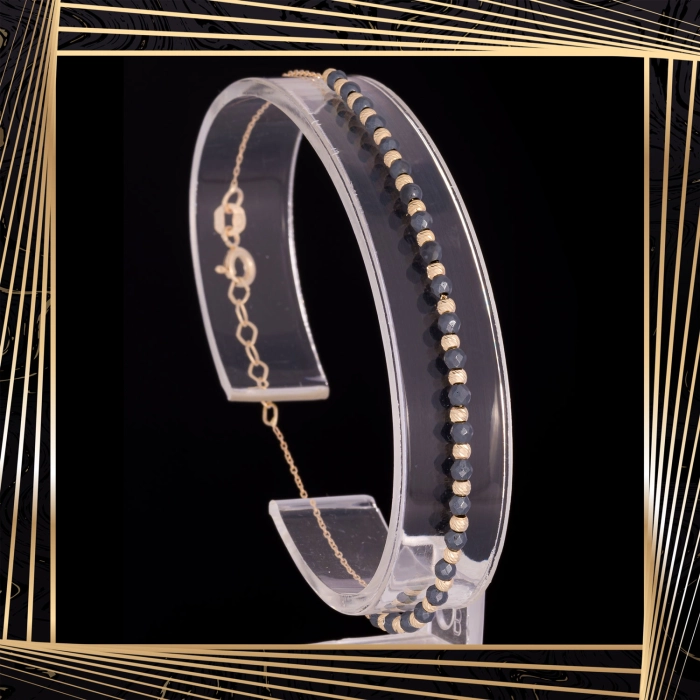 B397 Złota bransoletka. Koralikowa. 585