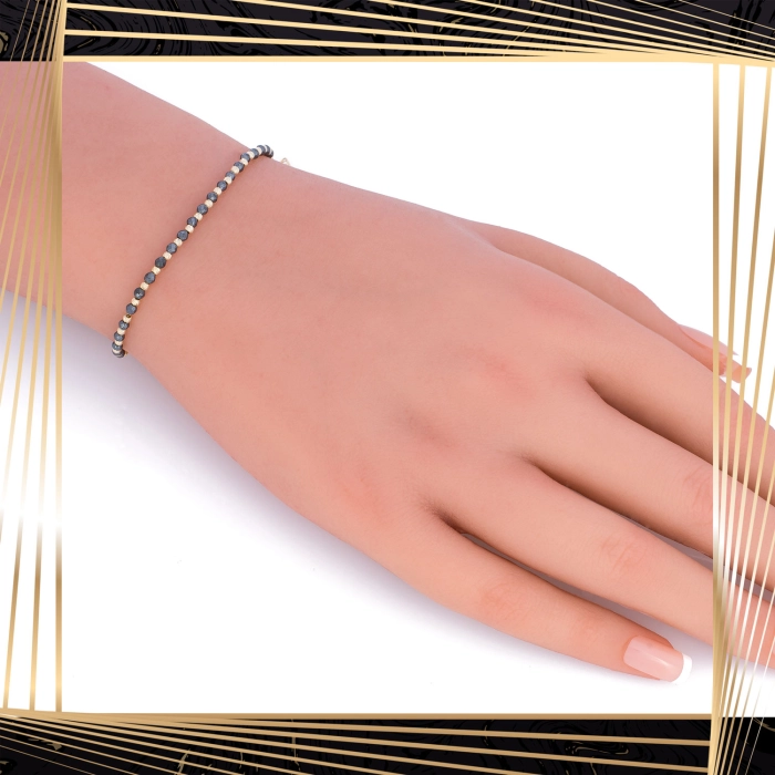 B397 Złota bransoletka. Koralikowa. 585