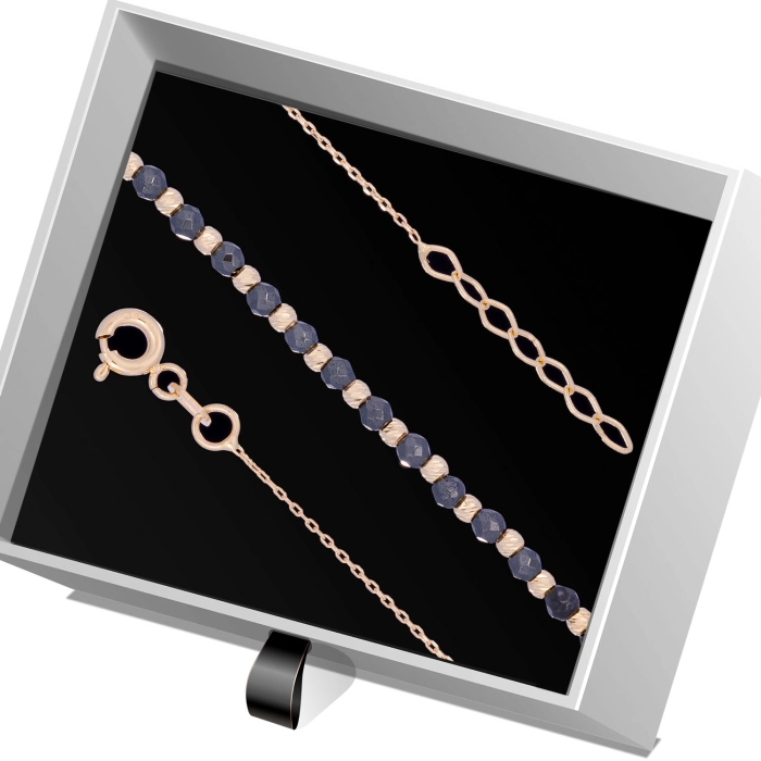 B397 Złota bransoletka. Koralikowa. 585