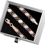 B399 Złota bransoletka. Diamentowane talerzyki. 585