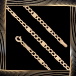 B400 Złota bransoletka. Figaro. 585