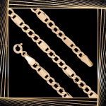 B401 Złota bransoletka. Figaro. 585