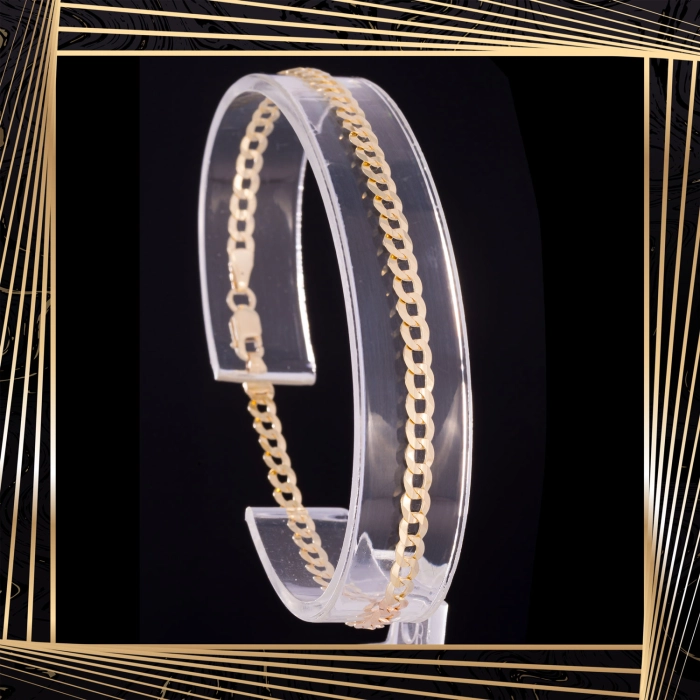 B402 Złota bransoletka. Pancerka. 585