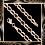 B405 Złota bransoletka. Elementy owalne w stylu ankier. 585