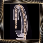 B405 Złota bransoletka. Elementy owalne w stylu ankier. 585