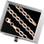 B405 Złota bransoletka. Elementy owalne w stylu ankier. 585