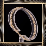 B406 Złota bransoletka. Dwukolorowe elementy. 585