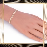 B406 Złota bransoletka. Dwukolorowe elementy. 585