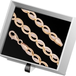 B406 Złota bransoletka. Dwukolorowe elementy. 585