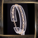 B407 Złota bransoletka. Elementy owalne w stylu ankier. 585