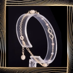 B408 Złota bransoletka. Nieskończoność z koralikami. 585