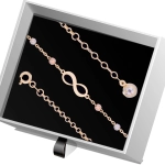 B408 Złota bransoletka. Nieskończoność z koralikami. 585