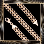 B410 Złota bransoletka. Plecionka ze skręconych ogniwek. 585