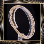 B410 Złota bransoletka. Plecionka ze skręconych ogniwek. 585