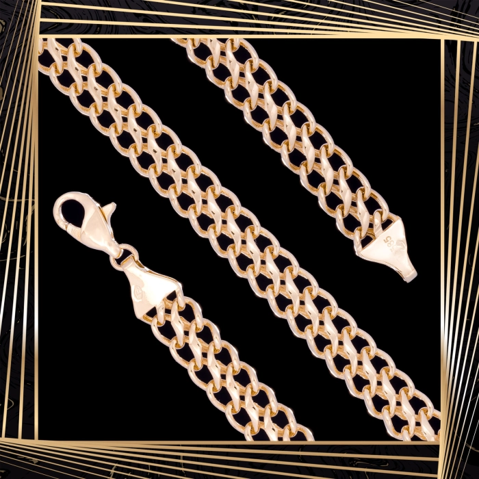 B410 Złota bransoletka. Plecionka ze skręconych ogniwek. 585