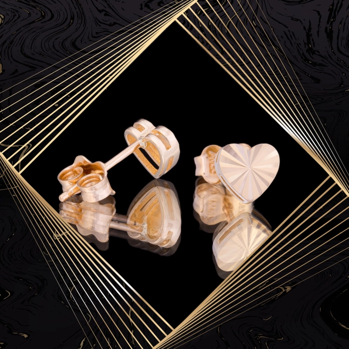 K1655 Złote kolczyki. Złote malutkie serduszka. 585