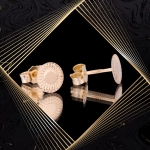 K1656 Złote kolczyki. Złote talarki z fasetowanym rantem. 585