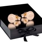 K1656 Złote kolczyki. Złote talarki z fasetowanym rantem. 585