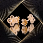 K1657 Złote kolczyki. Złote koniczynki z cyrkoniami. 585