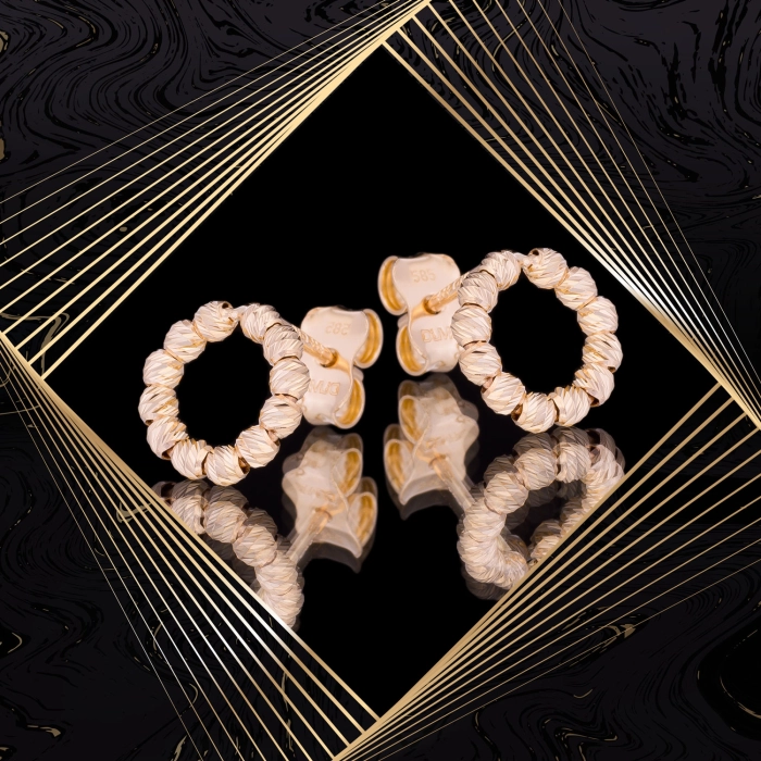 K1660 Złote kolczyki. Złote obwarzanki. 585