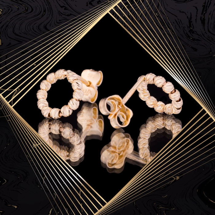 K1660 Złote kolczyki. Złote obwarzanki. 585