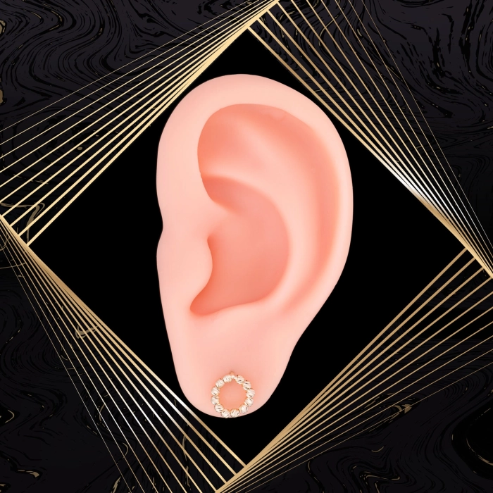 K1660 Złote kolczyki. Złote obwarzanki. 585