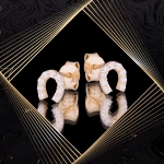 K1662 Złote kolczyki. Złote podkówki z cyrkoniami. Dla dziecka. 333