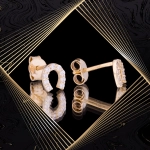 K1662 Złote kolczyki. Złote podkówki z cyrkoniami. Dla dziecka. 333