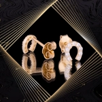 K1662 Złote kolczyki. Złote podkówki z cyrkoniami. Dla dziecka. 333