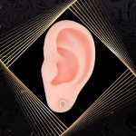 K1662 Złote kolczyki. Złote podkówki z cyrkoniami. Dla dziecka. 333