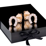 K1662 Złote kolczyki. Złote podkówki z cyrkoniami. Dla dziecka. 333