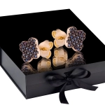 K1665 Złote kolczyki. Złote koniczynki z cyrkoniami. Czarne. 585