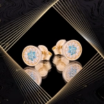 K1668 Złote kolczyki. Złote kropki z cyrkoniami. 585