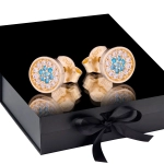 K1668 Złote kolczyki. Złote kropki z cyrkoniami. 585